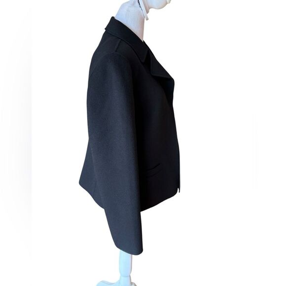 Talbots Black Wool Blazer Jacket Open Front Old Money Womens Size 8 - Picture 3 of 9